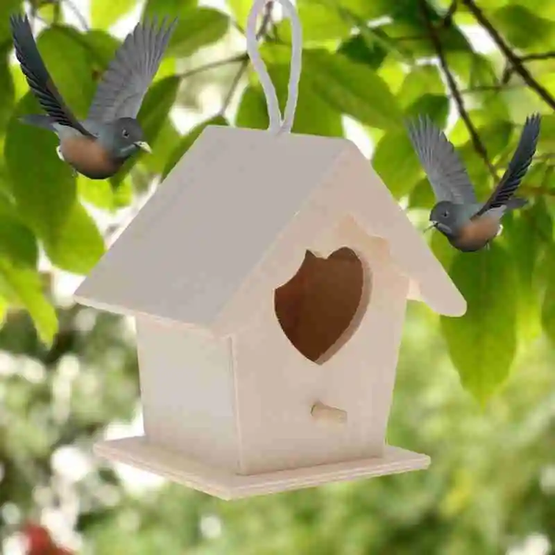 

6 Types Mini Wooden House Nest Creative Wall-mounted Hanging Bird Nest Home Decoration Gardening Decoration Bird House
