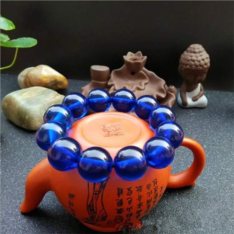 Браслет с натуральным синим буддой мужской и женский браслет из амбалтийского