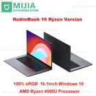 Оригинальный ноутбук Xiaomi Redmibook 16 Ryzen, игровой ПК с экраном 1080P HD, 8 ГБ, двухканальный, 16 ГБ, 512 ГБ