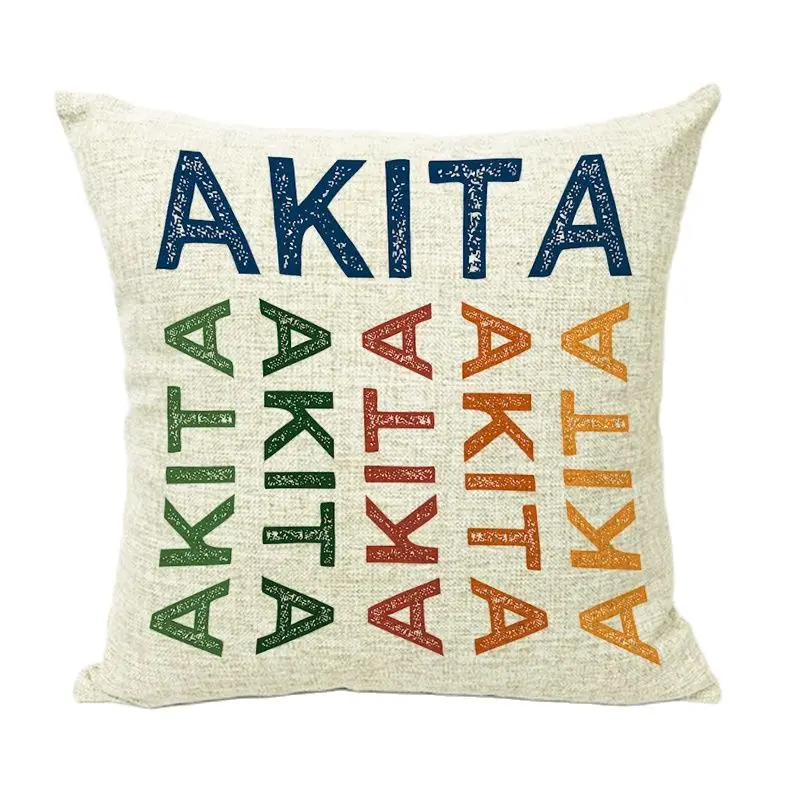 Милый чехол для подушки Akita с рисунком снежинки Бамбуковая трава 1 боковая
