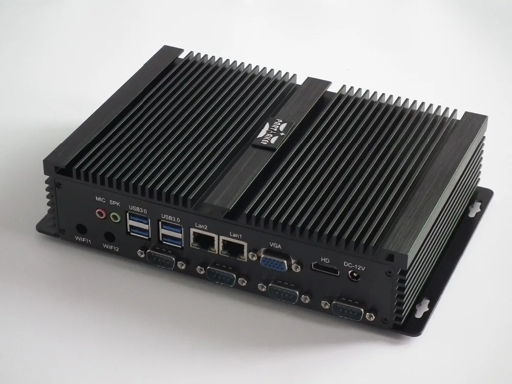 Безвентиляторный usb 3.0 промышленных с двойной гигабитный lan 4 com hdmi автоматической загрузки intel celeron c1037u 1.8g 4g барана 16g ssd windows linux