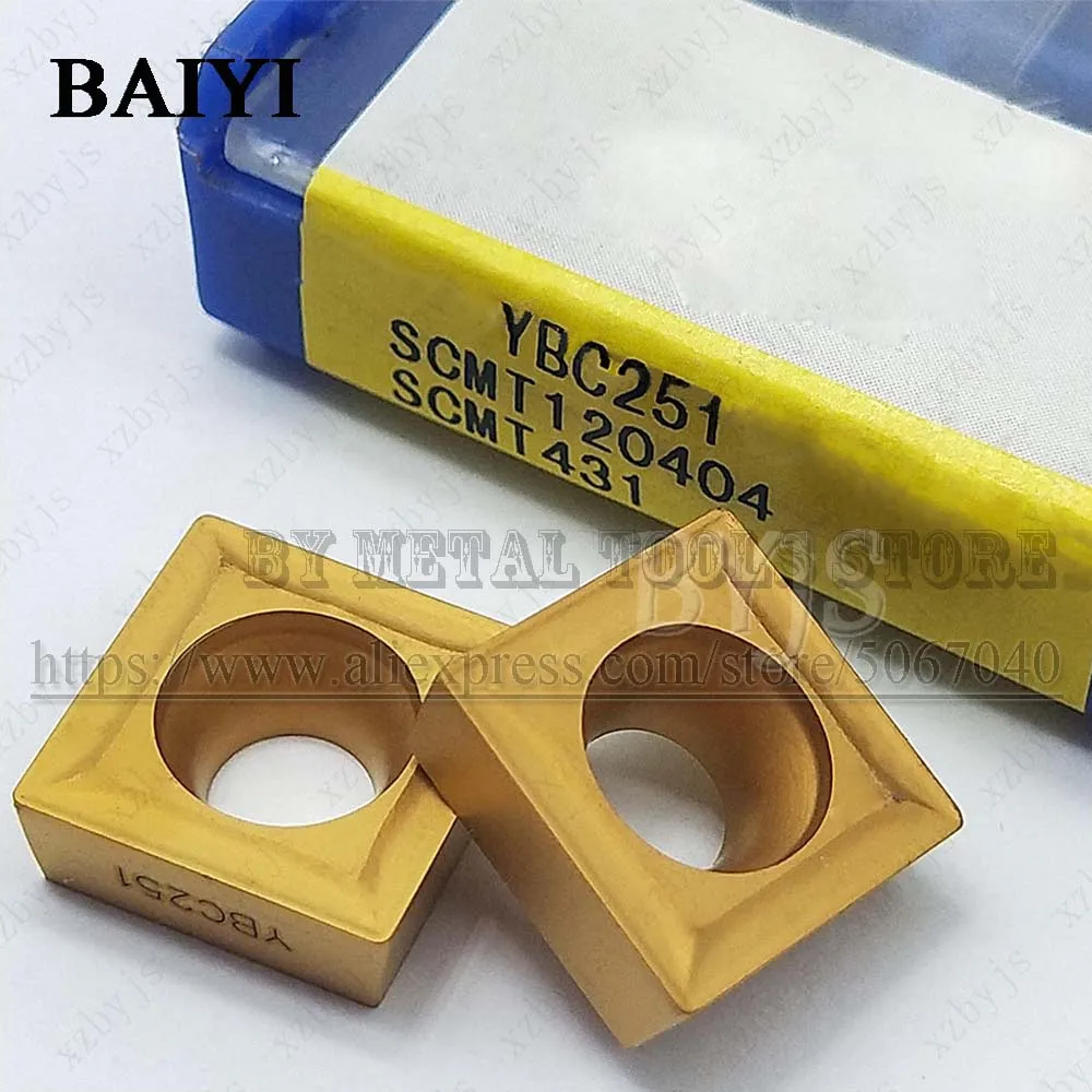 

10pcs SCMT120404 YBC251 Cemented turning Carbide insert Cutting turning tools inserts cutter lathe tool for steel