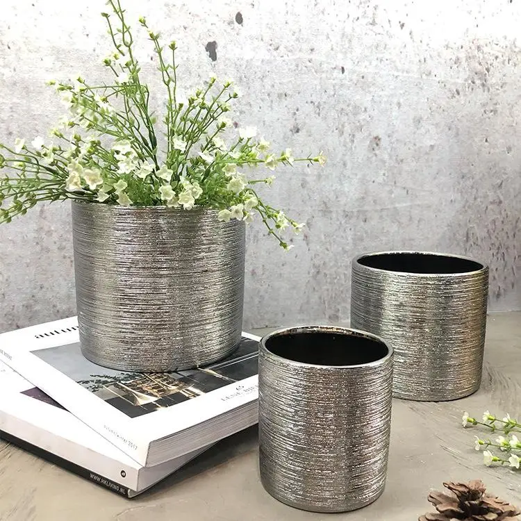 

silver plating ceramic vase artificial flowers small vase decoration vase nordic vases for flowers decoration home
