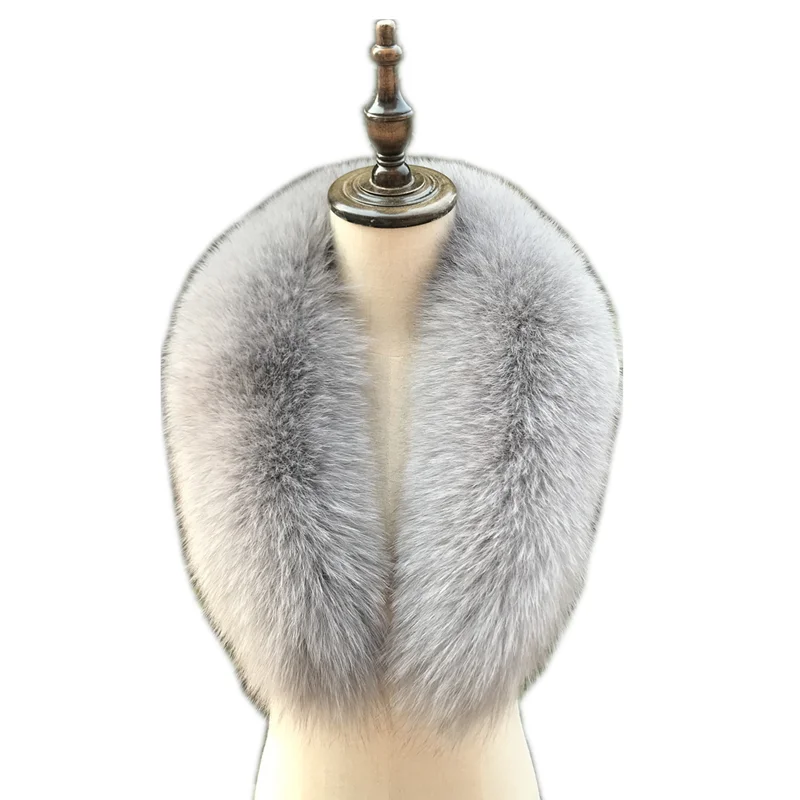 

Real fox fur collar ladies scarf furry fashion warm bib coat collar large size horn collar length 110CM shawl