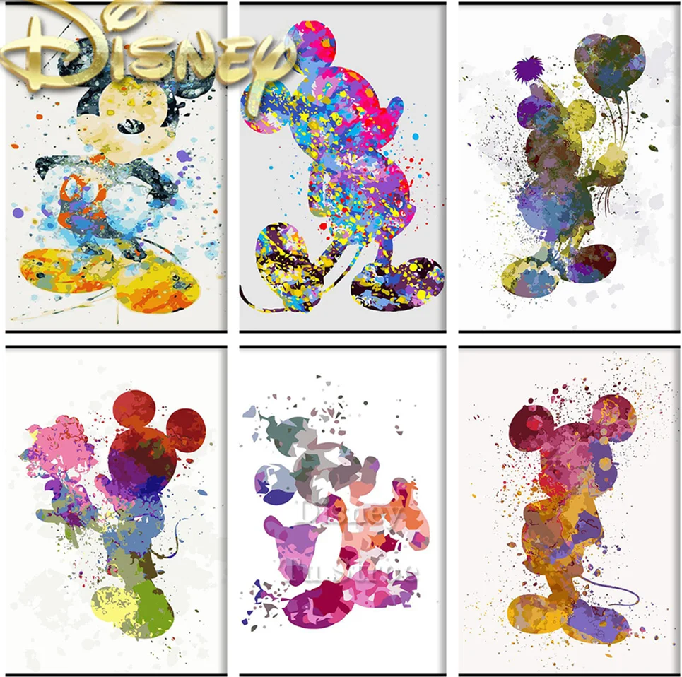 

Disney 5d Diy Diamond Painting Mickey Mouse Square/Round Diamond Mosaic Cross Stitch Kit Embroidery Home Decor Gift