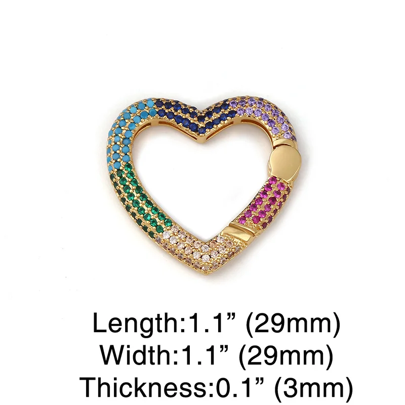 OCESRIO Радуга DIY кулон карабин овальный сердце Винт застежки украшение для сетки