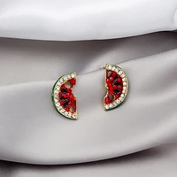 new style full rhinestone crystal watermelon earrings retro trend earrings silver 925 earrings women earrings