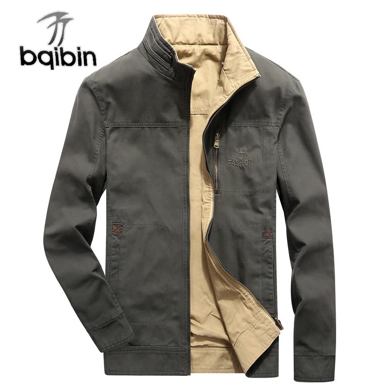 

2021 New Double-wear Military Jacket Men Brand Cotton Autumn Outwear Windbreaker Mens Jackets and Coats Jaqueta Masculina M-4XL
