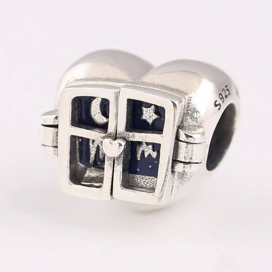 Аутентичные бусины S925 DIY Ювелирные изделия окошко сердце шармы подходят для