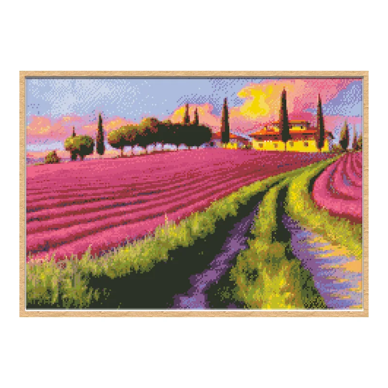 

Родной город лаванды вышивка крестиком наборы вышивки печатная ткань рукоделие 11CT 14CT Сделай Сам ремесло Домашний декор живопись