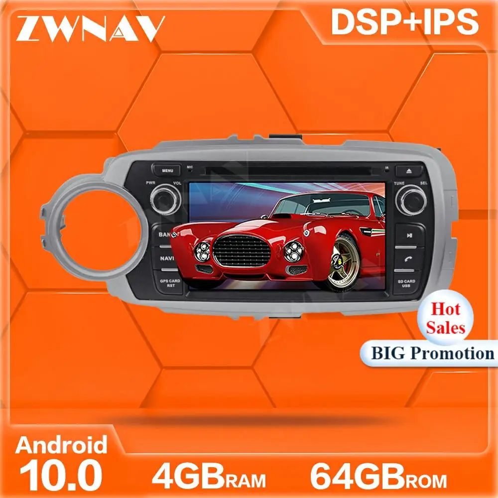 

IPS Android 9. 0 4G + 64GB Автомобильный dvd-плеер с экраном GPS Navi для Toyota Yaris 10,0-2015 автомобильное радио стерео Мультимедийный Плеер головное устройство