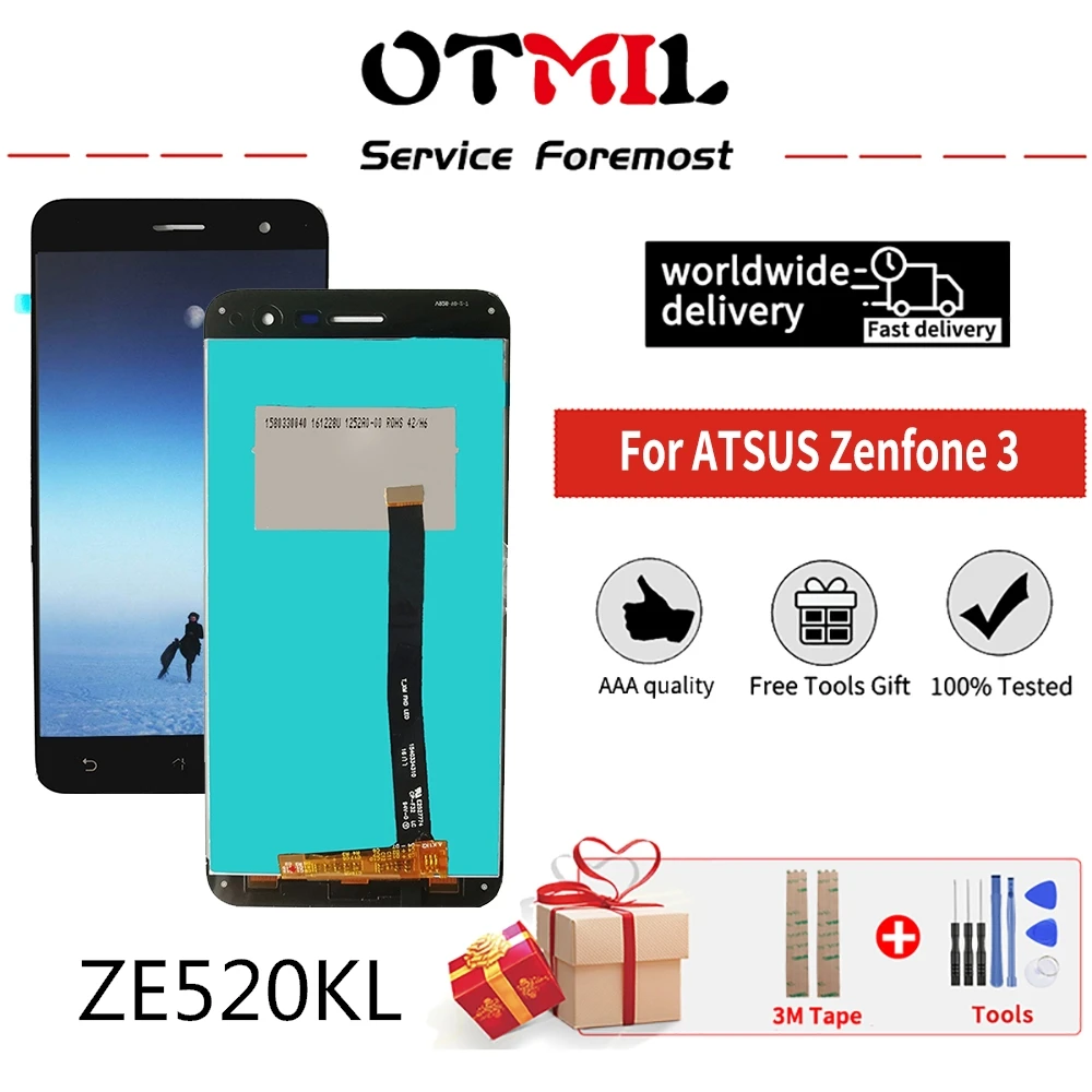 Оригинальный 5 2 &quotдля ASUS Zenfone 3 ZE520KL ЖК дисплей сенсорный экран сборка Замена для