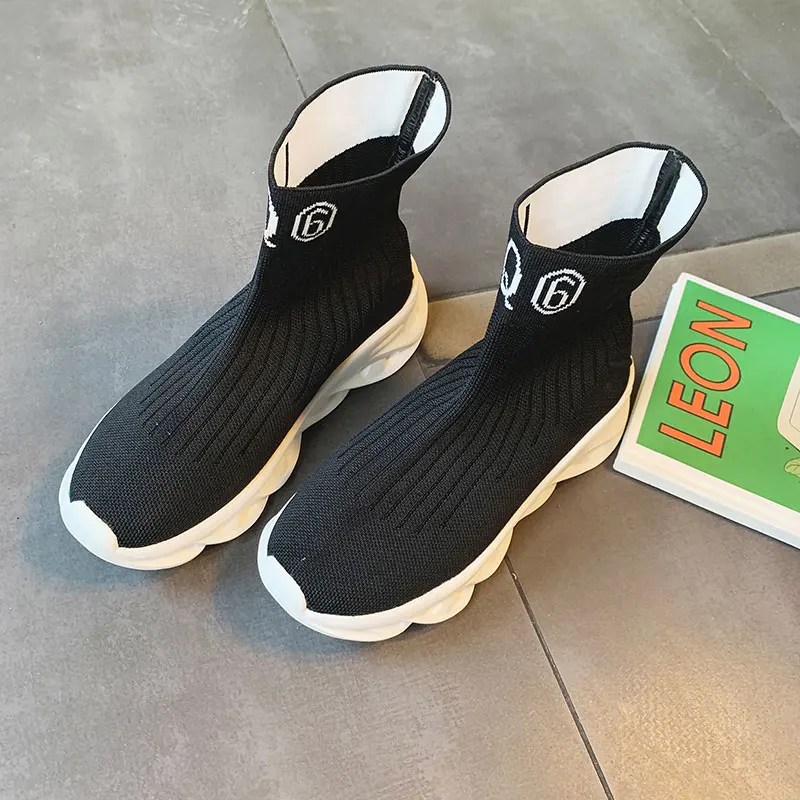 Высокая дышащая повседневная обувь женские носки Кроссовки Женская для бега