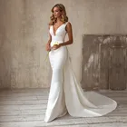 Свадебное платье Vinca Sunny Mermaid 2022 со съемным шлейфом и бантом, белоецвета слоновой кости, свадебное платье в стиле бохо с V-образным вырезом