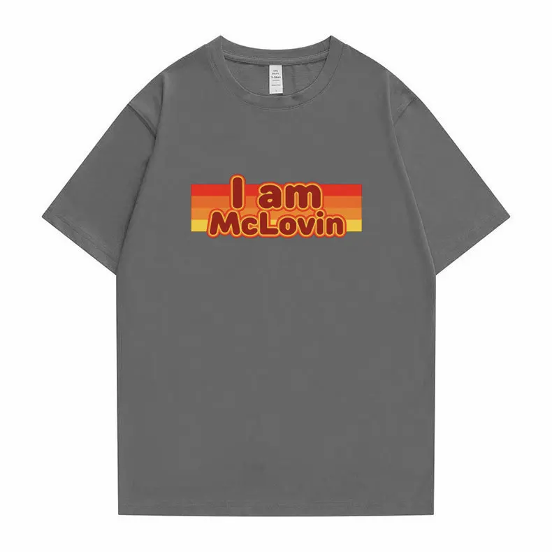 

Top Mclovin Harajuku Print Tshirt Men Women Oversized Loose T Shirts Summer Unisex Couples Black All-match T-shirt Man Funny Tee