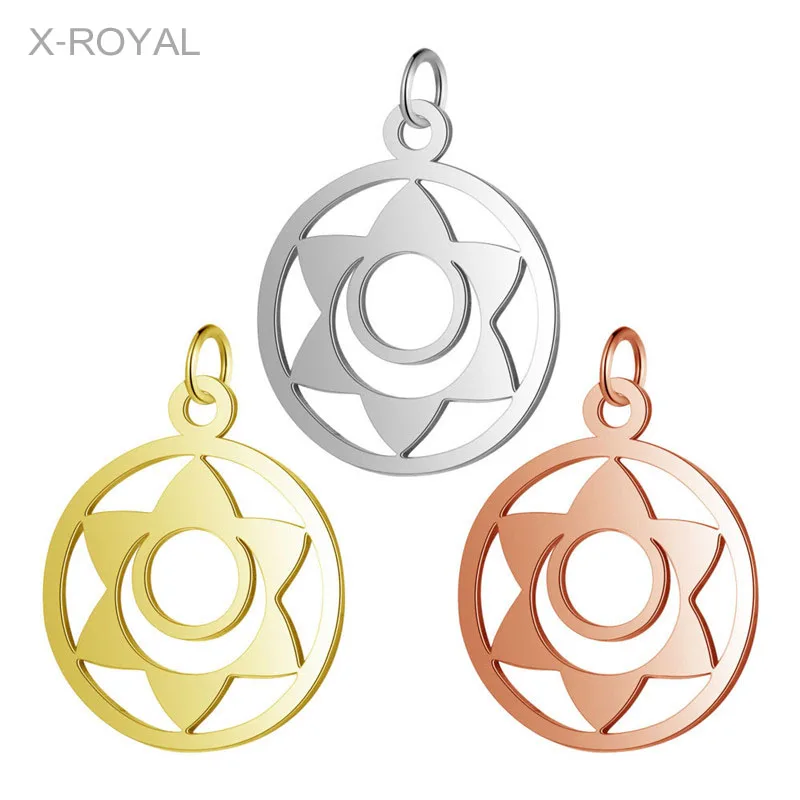 X-ROYAL 5 шт./лот элегантный из нержавеющей стали полый цветочный узор Кулоны с