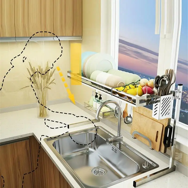 Almacenaje Rangement Cuisine Sink Pantry Refrigerator Organizer Stainless Steel Cozinha Organizador Cocina Mutfak Kitchen Rack | Дом и сад