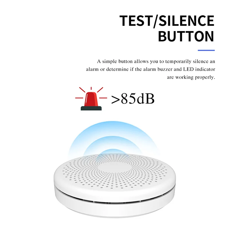 Tuya Wifi Smoke Detector Independent Fire Alarm Wireless High DB Loudspeaker Smart Life App Sensor For Home Security | Электроника