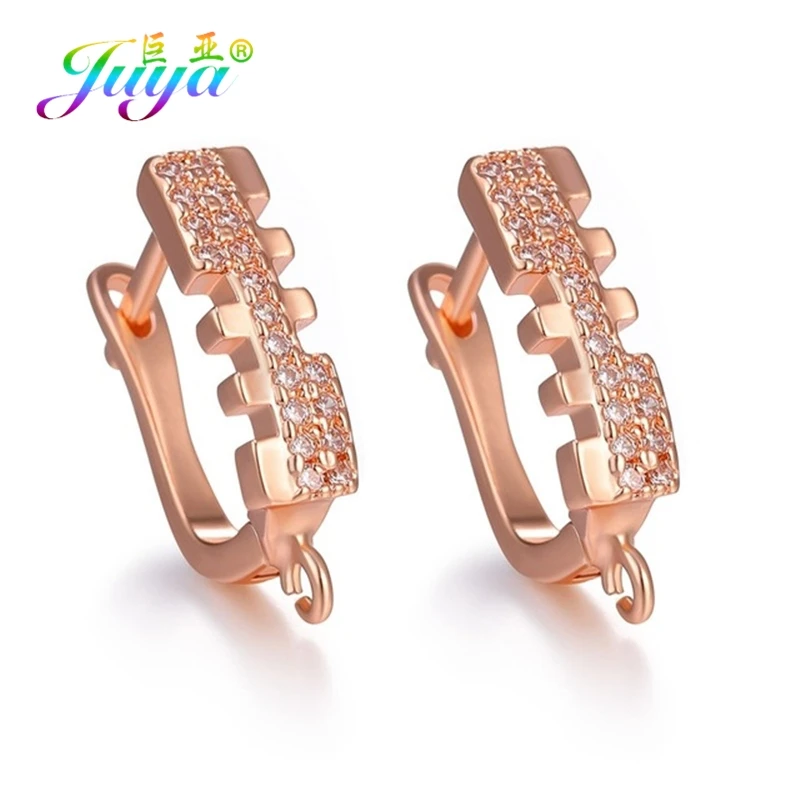 Rose Gold Juya DIY для женщин изготовление сережек ручной работы материал медь креативный замок для сережек основные серьги крючки Аксессуары - Цвет: Rose Gold