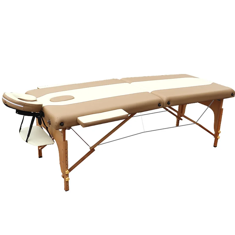 

Массажный стол Портативный 2 секции раскладной диван кровать легкий Красота салон Татуировка терапии с деревянным каркасом 70 см Ширина