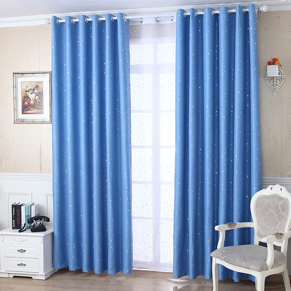 Серебристая фольга блестящая занавеска со звездами для спальни мультяшная