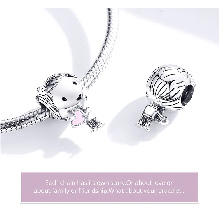 INBEAUT Настоящее 925 пробы Серебряное розовое сердце мальчик Бусины fit Pandora браслет Европейский DIY мужской студенческий талисманы Новое поступление ювелирных изделий