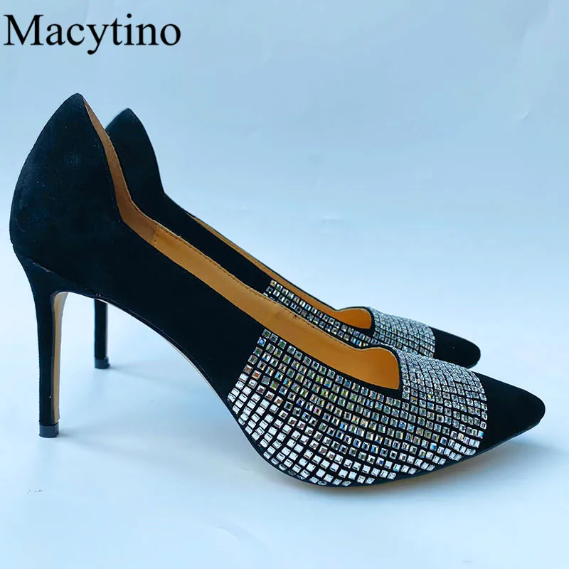 

Rhinestone decoration color matching single shoes pointed toe stiletto high heels fashion party high heels
