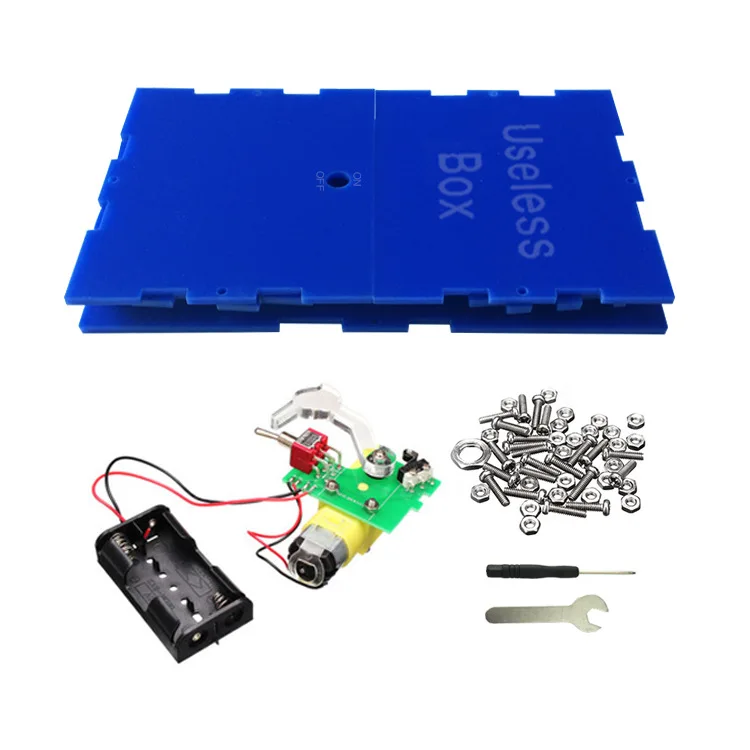 Bule DIY Box Пластиковая бесполезная коробка, креативные игрушки для детей и взрослых веселые игрушки на вечеринку, хитрое практичное, оставьте меня в одиночной коробке, прекрасный мотор, мастерство, подарки - Цвет: Bule DIY Box
