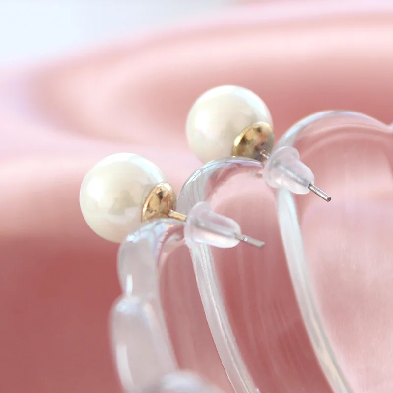 Женские классические серьги гвоздики SANSUMMER простые с жемчугом в корейском и