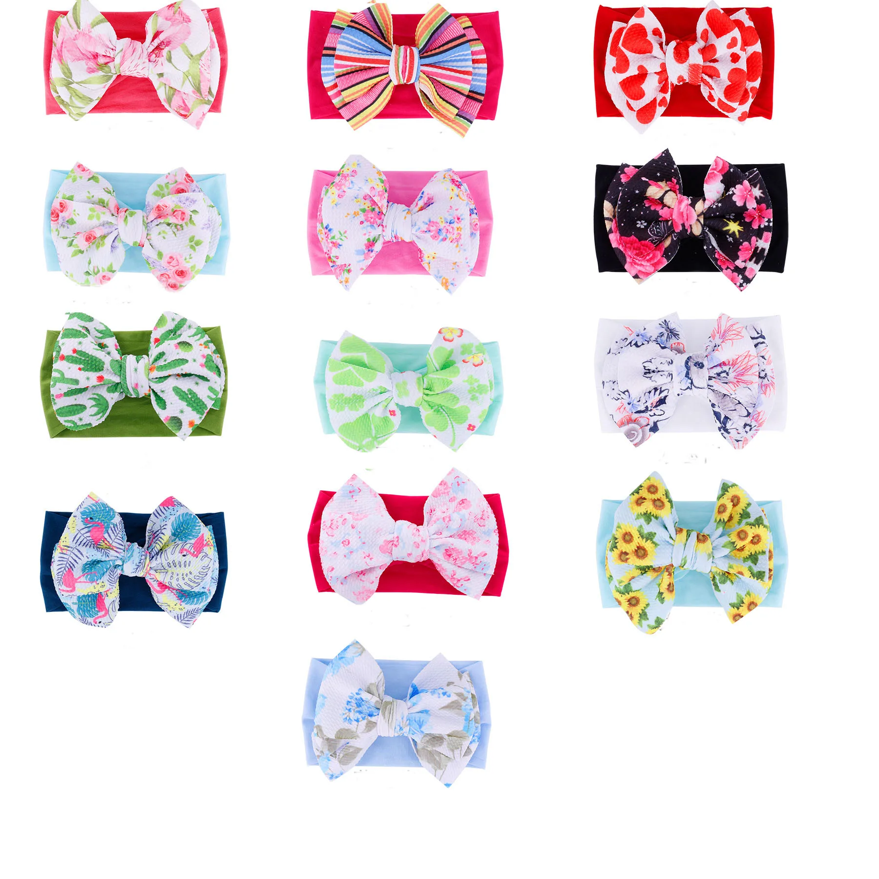 Брендовые Детские повязки с цветами для девочек Bandeau Bebe Fille детские украшения для волос нейлона тюрбан с бантом новорожденных повязка для волос 26 цветов