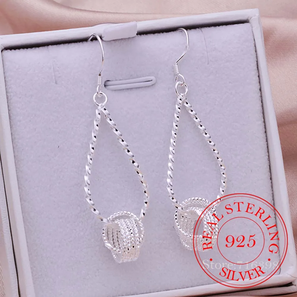 

Korean 925 Sterling Silver Romantic Tennis Twist Vintage Long Tassel Dangle Earrings For Women 2020 Engagement Wedding Jewelry