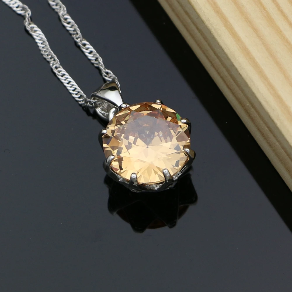 Женский комплект из колье и серёг серебра 925 пробы | Украшения аксессуары