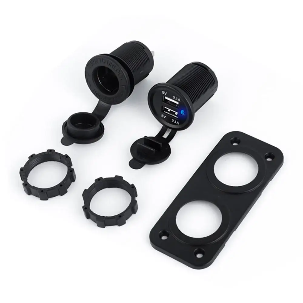 12 24 В универсальная розетка для автомобильного прикуривателя двойная USB адаптер