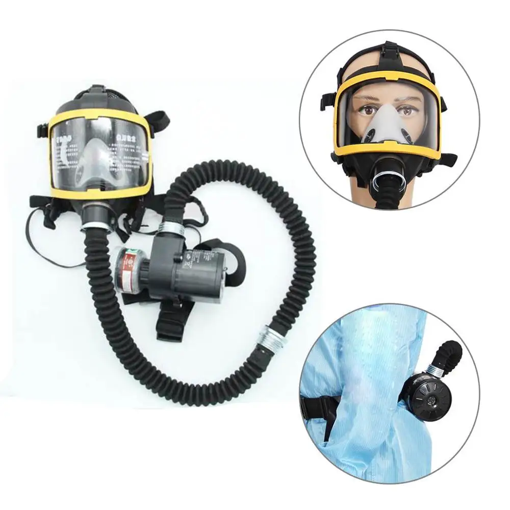 Electric Constant Air Flow Supplied Fed Full Face Gas Mask Respirator System Protective respirator Workplace Safety Device | Безопасность