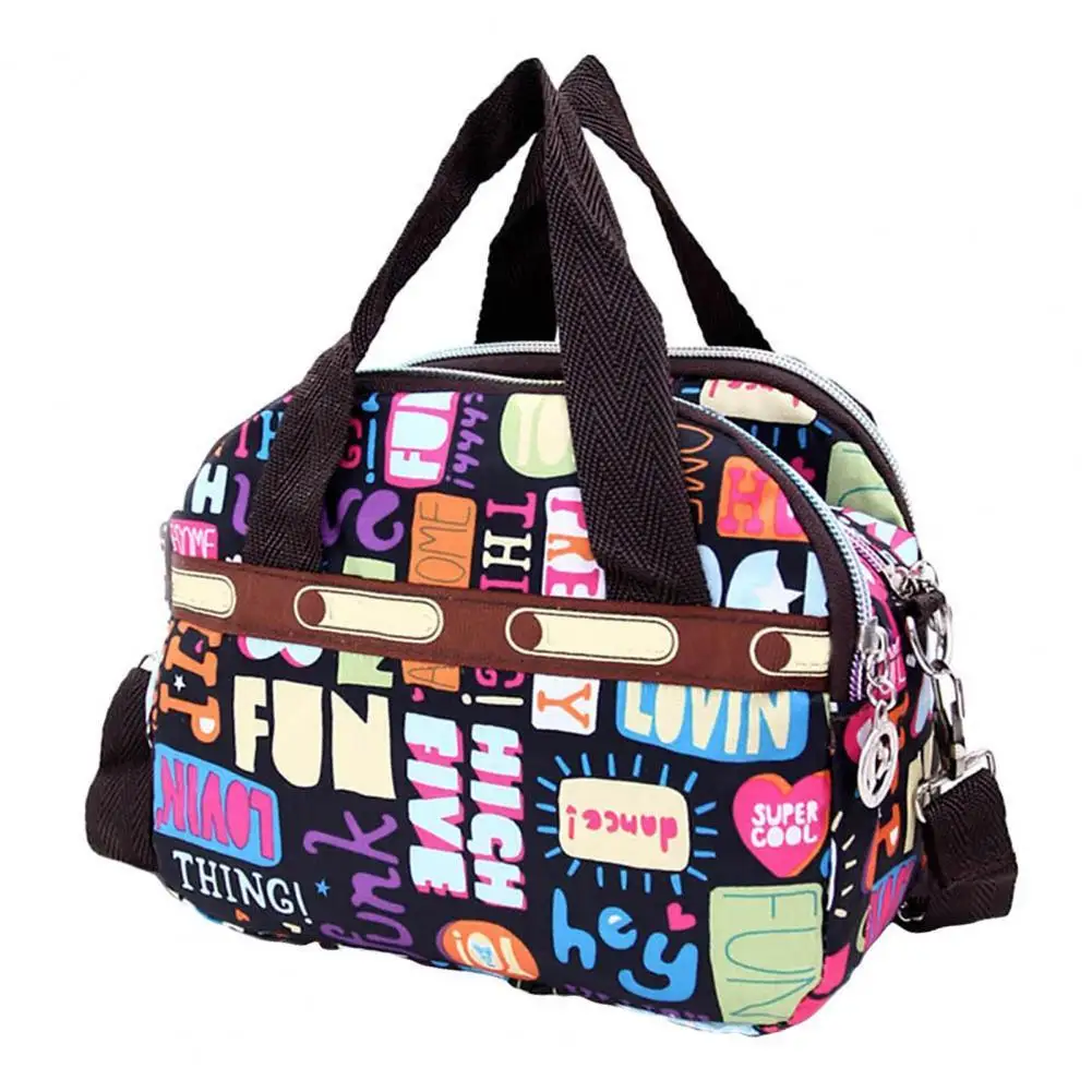 

Women Satchel Shoulder Bag Contrast Colors Multi Pocket Zipper Tote Floral Print Crossbody Shoulder Handbag for Travel Handbag