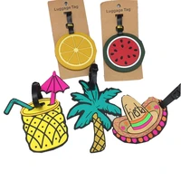 luggage tags cartoon cute silicone fruits food beach style suitcase tags name address holder baggage boarding tags label