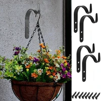 4pcsset balcony plant hook flower pot wrought iron hooks holder wall mounted hanging basket bracket garden decoration