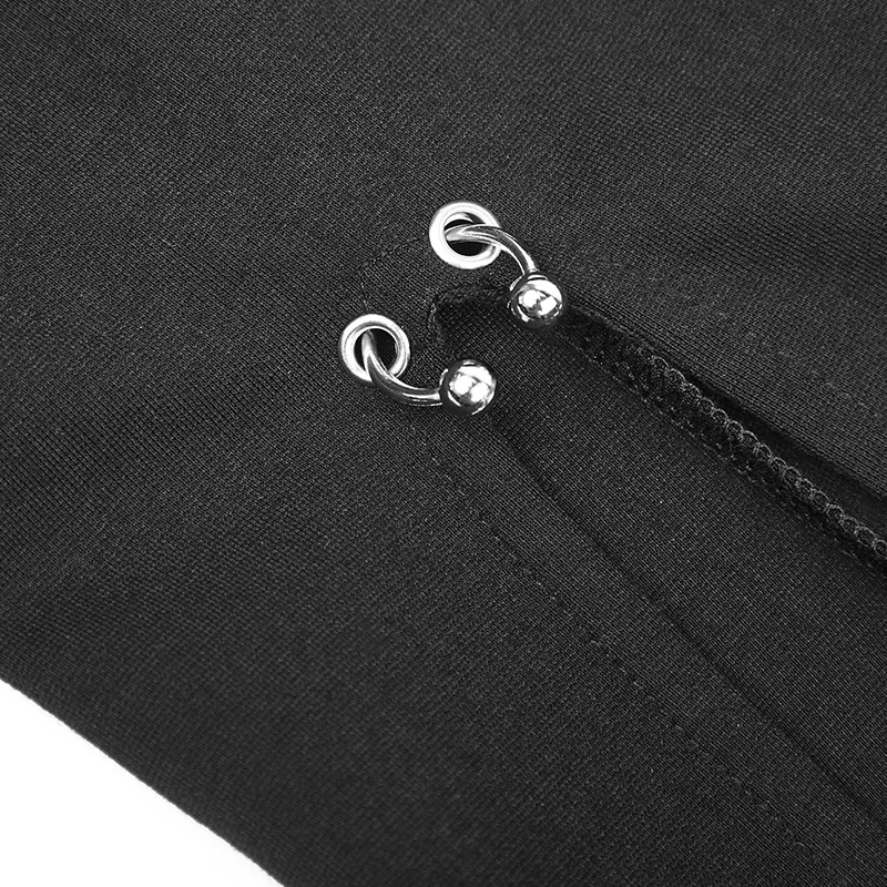 PUNK RAVE New Gothic Women's Black Off-shoulders Long Slit Flared Sleeves Bardot Mini Dress Fashion Party Sexy A-Line Women | Женская