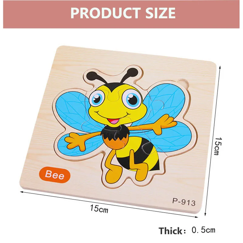

Kids Wooden 3D Jigsaw Puzzle Animal Traffic Car Baby Cognitive Learning Educational Toys for Children Intelligence Game Wood Toy