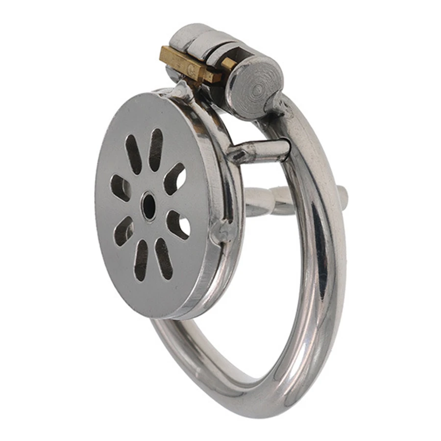 Мужское устройство верности из нержавеющей стали, маленькая клетка для пениса, металлическое кольцо для пениса, короткий ремень с замком, б...