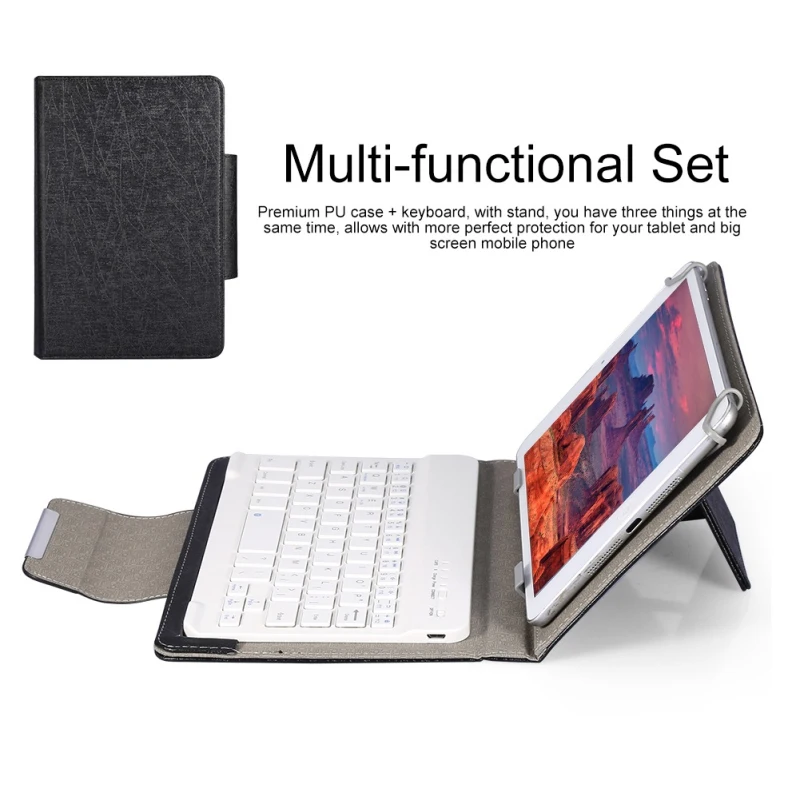 

7 Inch/10 Inch Flat Bluetooth Keyboard Ipad Tablet Universal Bluetooth Keyboard Leather Case For iOS Android Windows System
