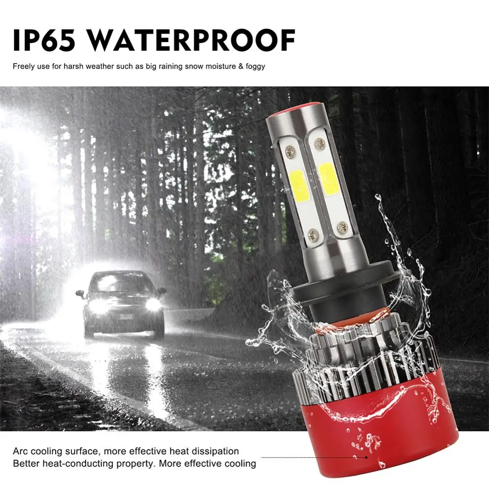 

2PCS LED Automobile Headlamp 360 Degrees 4 Sides Luminous H4/H7/H11/9005/9006 High Power DOB LED Headlamp Working Lamp Accessor