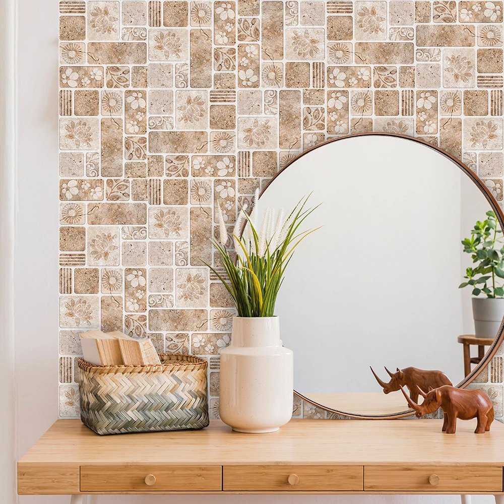 Самоклеящаяся Матовая ретро-плитка Waterpoof настенная наклейка домашний декор для