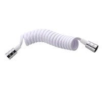 abs telephone line style spring flexible shower hose with brass nuts water plumbing toilet bidet sprayer gun connect pipe