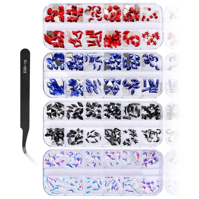 

DIY Rhinestone Needlework Glass Glitter Crystal Diamond Stones Flat Back For Garment Clothes/Nail Art Accessories Decorations