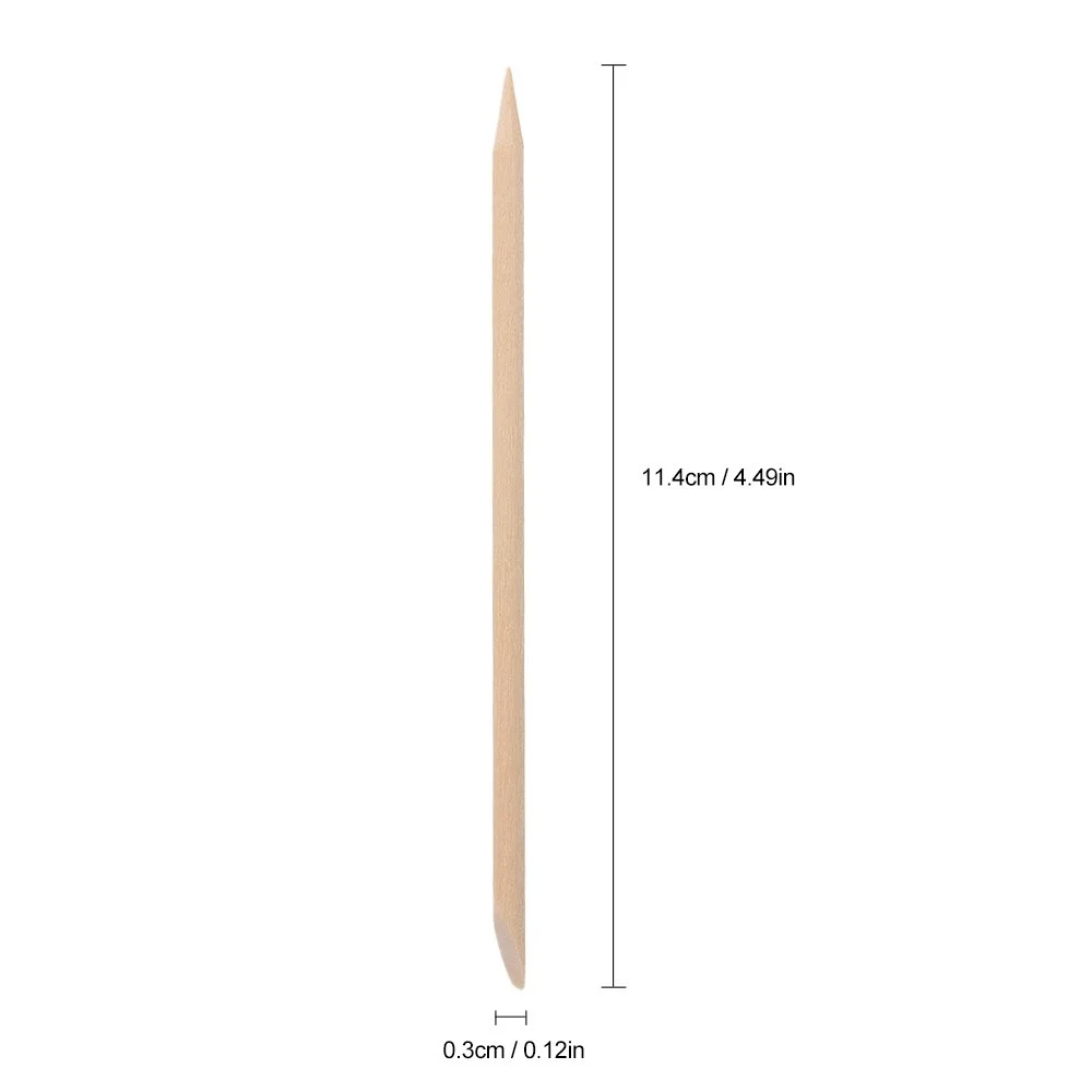 

100PCS Nail Art Wood Sticks Wooden Cuticle Remover Pusher Manicure Pedicure Tool Disposable