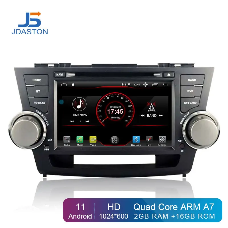 

JDASTON Android 11 Car DVD Player For Toyota Highlander 2009-2013 2 Din Car Radio GPS Navigation Multimedia IPS Stereo WIFI