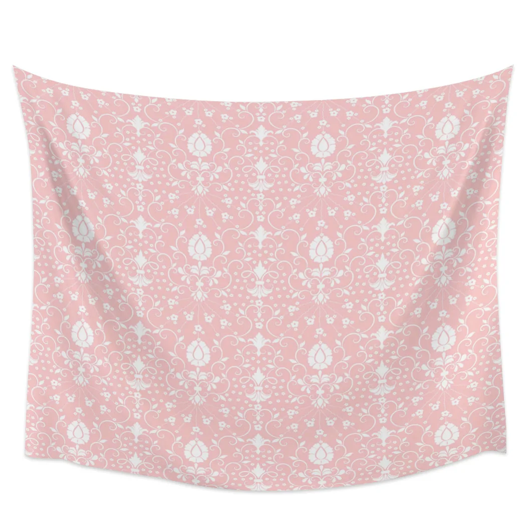 Цветочные лепестки геометрические белые розовые линии новый гобелен настенный