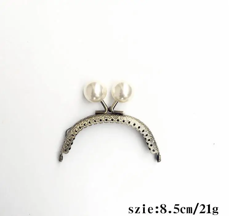 10pcs/lot 8.5cm 12.5cm 16.5cm 20.5cm 24.5cm Metal Purse Frame Handle for Clutch Bag Handbag Accessories White Pearl