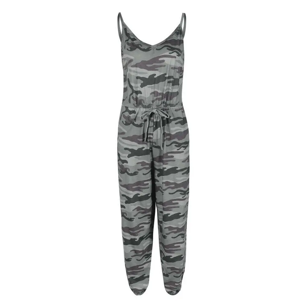 

New Women Slim Yoga Workout Bandage Strappy Jumpsuits Rompers Playsuit Pants Camo Gym Jumpsuit Rompers Suit